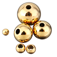 Stainless Steel Beads, Drum, gold color plated 