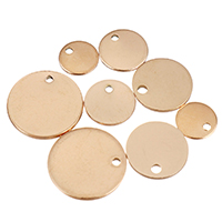 Stainless Steel Pendants, Flat Round, rose gold color plated Approx 1.5mm 
