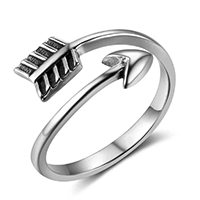 Thailand Sterling Silver Open Finger Ring, Arrow, Unisex 