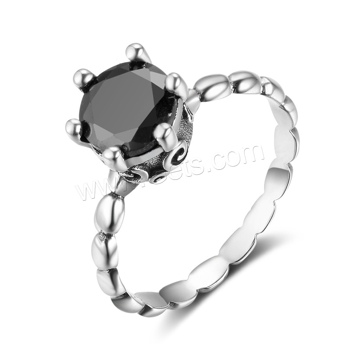 Cubic Zirconia anillo de dedo de plata esterlina, plata de ley 925, con cúbica circonia, diverso tamaño para la opción & para mujer, 2mm, 8mm, Vendido por UD