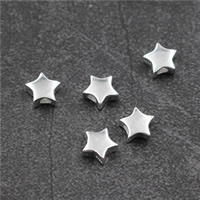 Sterling Silver Beads, 925 Sterling Silver, Star Approx 1mm 