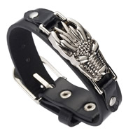 PU Leather Cord Bracelets, with Zinc Alloy, Dragon, Unisex & adjustable Approx 10 Inch 