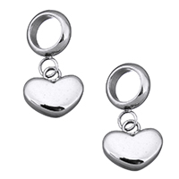 Stainless Steel Heart Pendants, original color 22mm Approx 6mm 