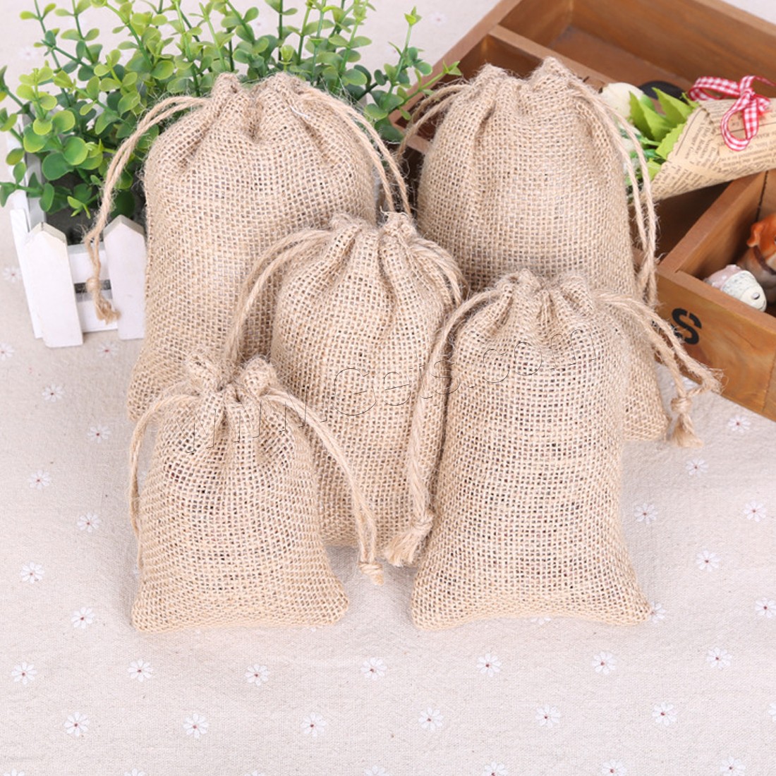 Cotton Jewelry Pouches Bags, Cotton Fabric, with Linen, different size for choice, Sold By PC
