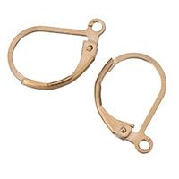 Stainless Steel Lever Back Earring Component, gold color plated, with loop Approx 1.5mm [