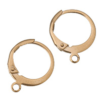 Stainless Steel Lever Back Earring Component, rose gold color plated, with loop Approx 1.5mm 