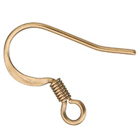 Stainless Steel Hook Earwire, rose gold color plated, with loop 0.8mm Approx 2mm 