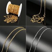 Stainless Steel Oval Chain, with plastic spool, plated, twist oval chain 