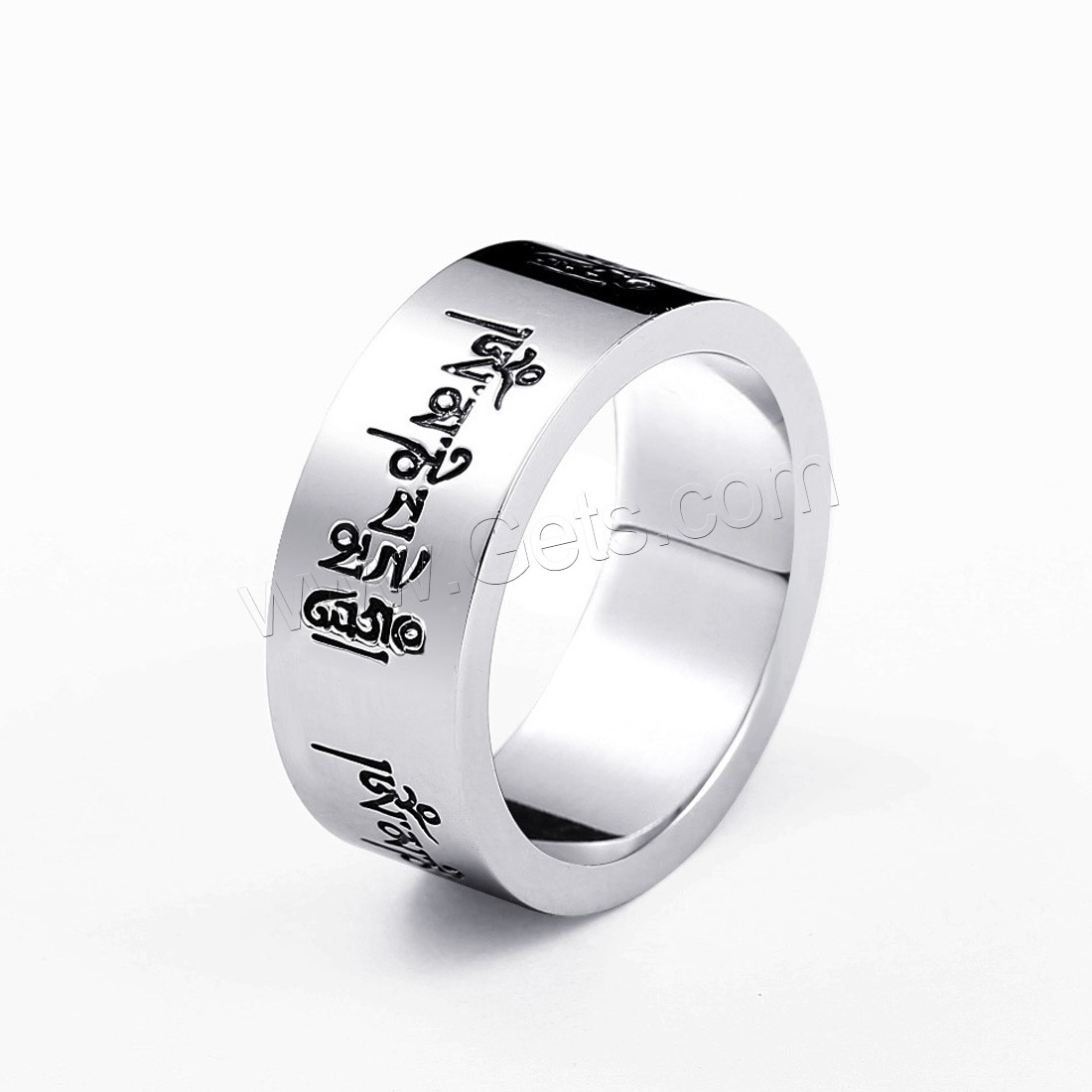 Titanium Steel Finger Ring, Unisex & different size for choice & enamel, original color, 25mm, Sold By PC