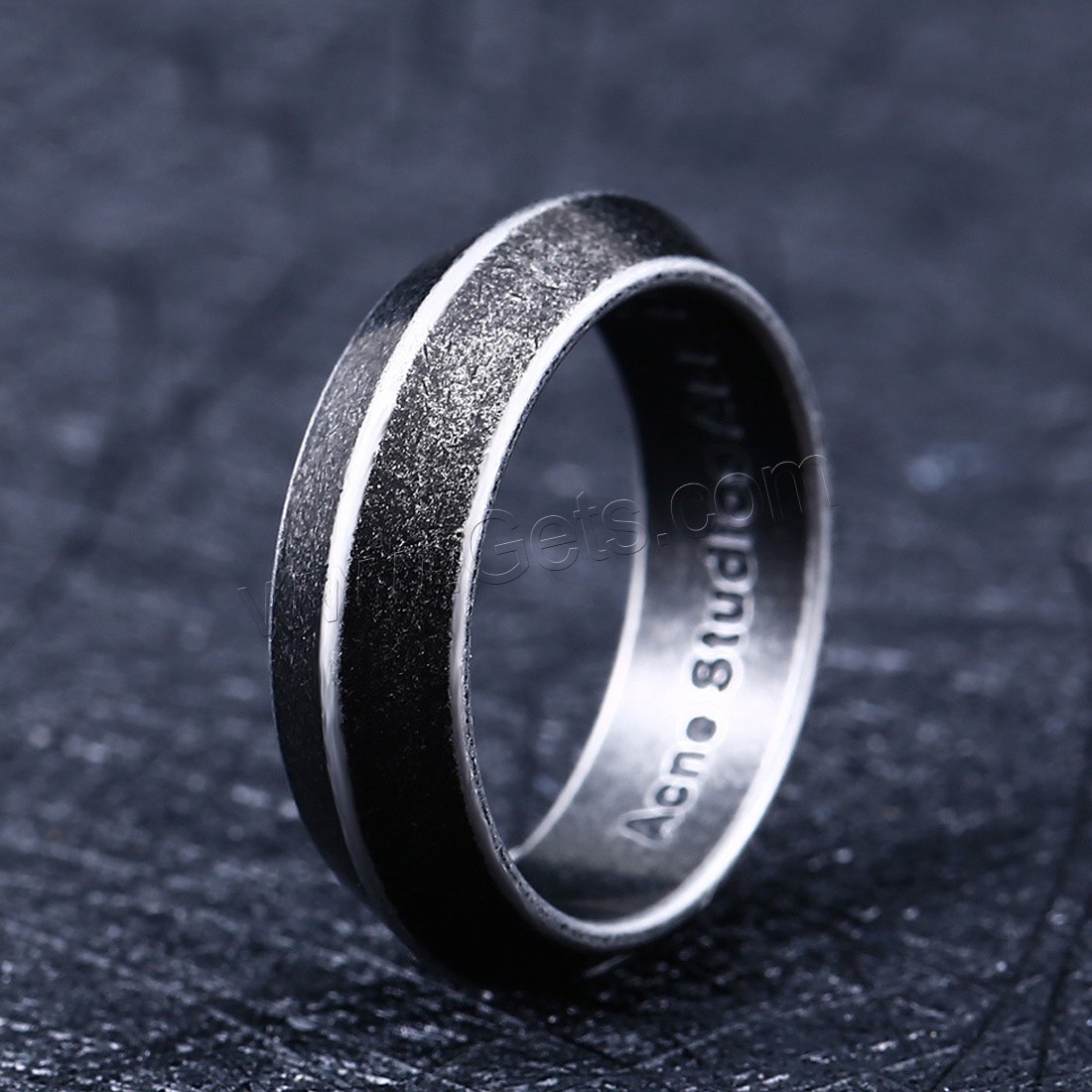 Titanium Steel Finger Ring, Unisex & different size for choice & blacken, 25mm, Sold By PC