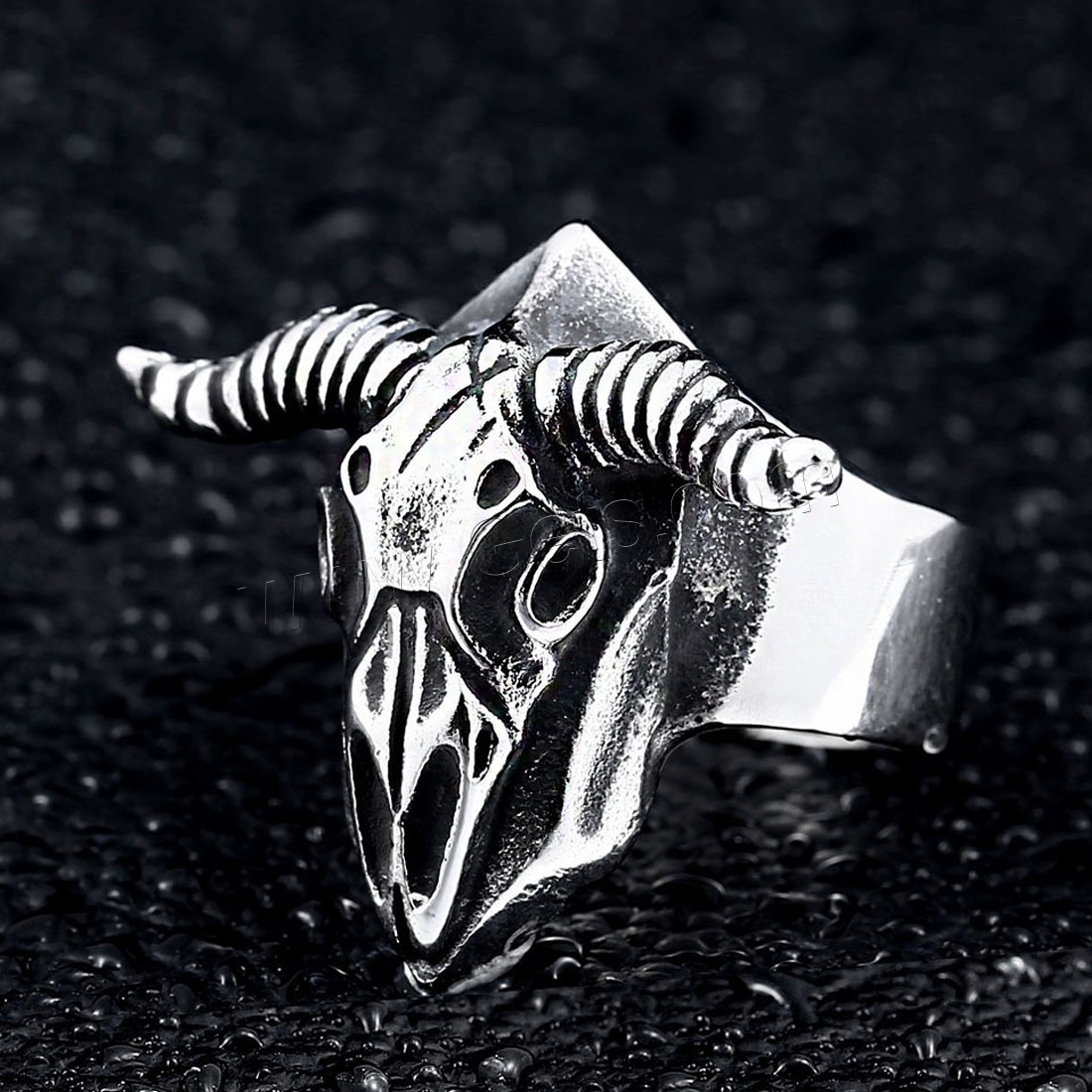 Titanium Steel Finger Ring, Sheep, different size for choice & for man & blacken, 25mm, Sold By PC