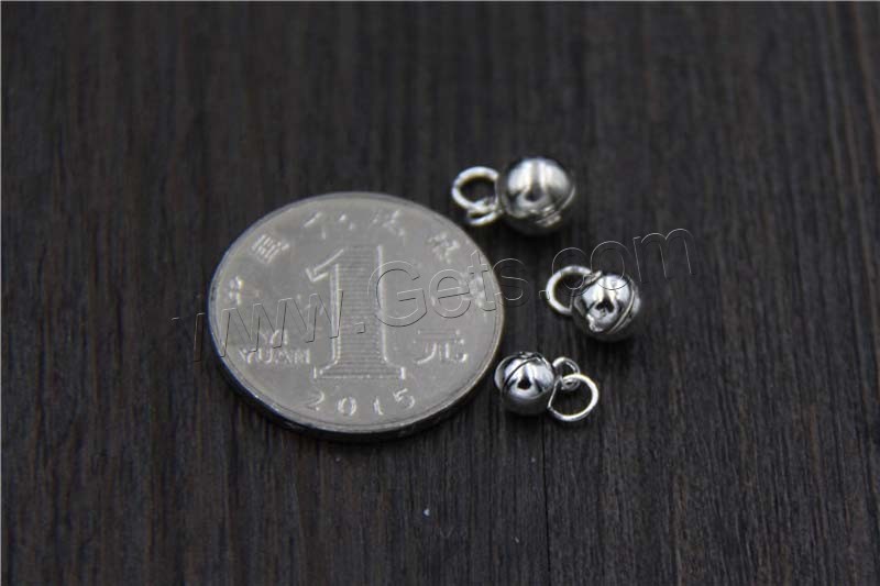 Colgantes de plata esterlina de campana, plata de ley 925, diverso tamaño para la opción, agujero:aproximado 2-3mm, Vendido por UD