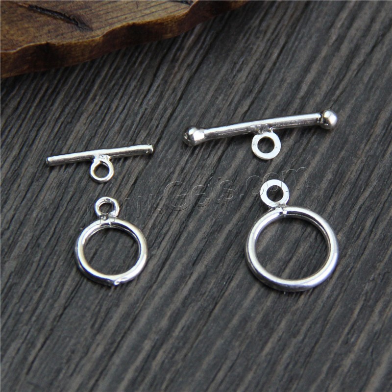 Sterling Silver Toggle Clasp, 925 Sterling Silver, different size for choice, Hole:Approx 1mm, Sold By Set