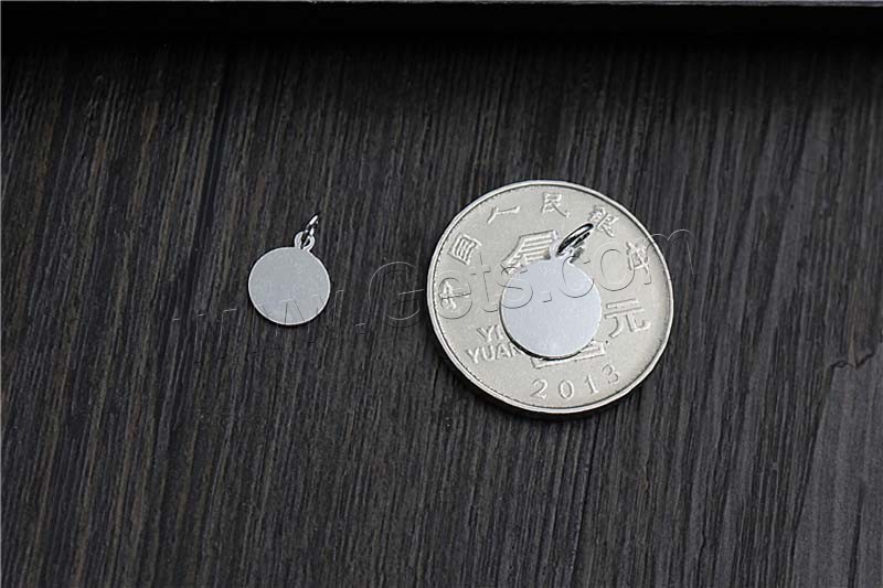 Sterling Silver Pendants, 925 Sterling Silver, Flat Round, different size for choice, Hole:Approx 3-5mm, Sold By PC