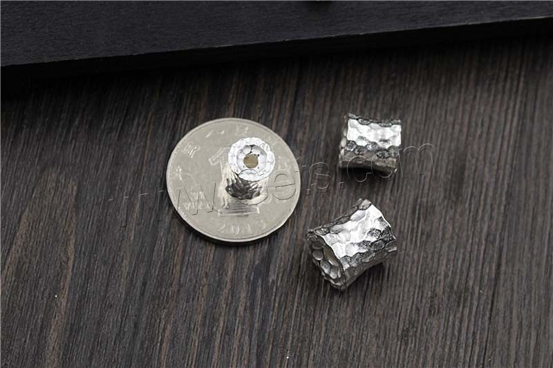 Perles vintages en argent pur, argent sterling 925, pilier, normes différentes pour le choix & martelé, Vendu par PC