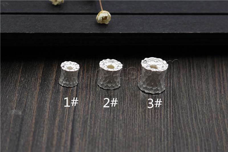 Perles vintages en argent pur, argent sterling 925, pilier, normes différentes pour le choix & martelé, Vendu par PC