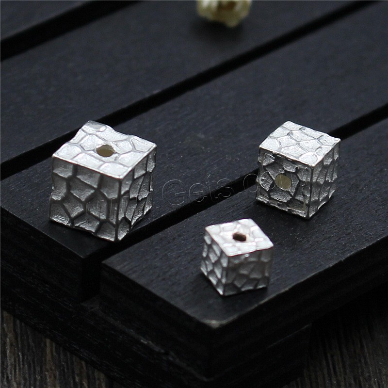 Sterling Silver Beads, 925 Sterling Silver, Cube, different size for choice & hammered, Sold By PC