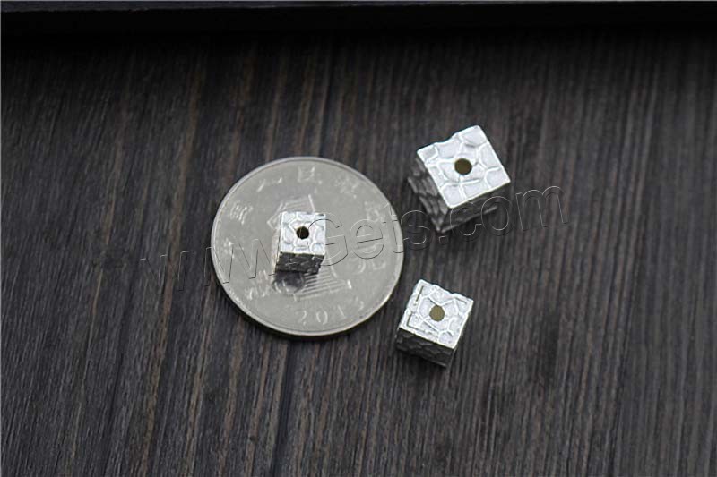 Sterling Silver Beads, 925 Sterling Silver, Cube, different size for choice & hammered, Sold By PC