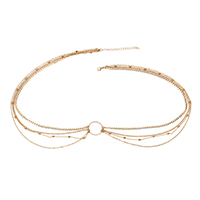 Zinc Alloy Waist Chain, gold color plated, for woman Approx 27.5 Inch 