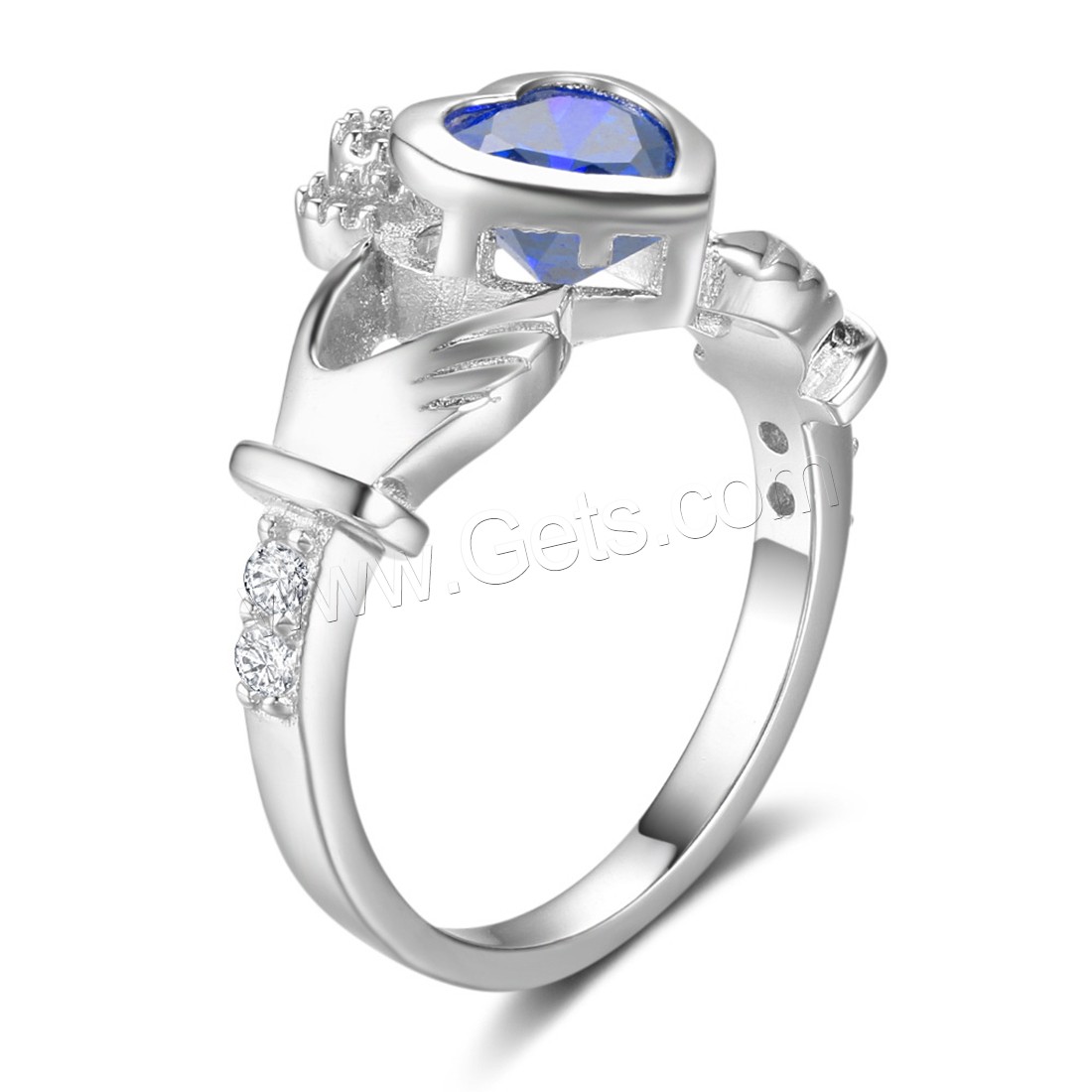 Cubic Zirconia anillo de dedo de plata esterlina, plata de ley 925, Corazón, unisexo & diverso tamaño para la opción & con circonia cúbica, 2mm, 6mm, Vendido por UD