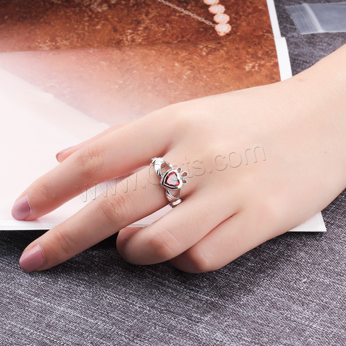 Cubic Zirconia anillo de dedo de plata esterlina, plata de ley 925, Corazón, unisexo & diverso tamaño para la opción & con circonia cúbica, 2mm, 6mm, Vendido por UD