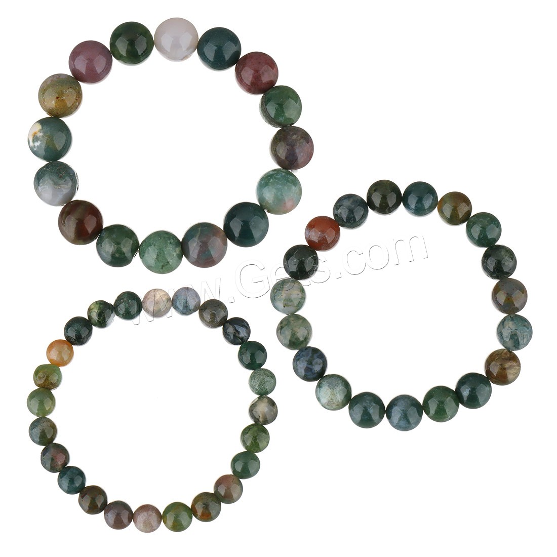Bracelets de perles à la main, agate indienne, unisexe & normes différentes pour le choix, Longueur:Environ 7.5 pouce, Vendu par brin