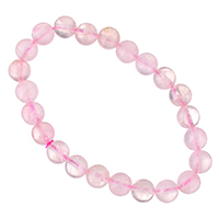 Rose Quartz Bracelet, Round, dyed & for woman, pink, 8mm Approx 7.5 Inch 