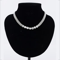 Rhinestone Zinc Alloy Necklace, platinum color plated, for woman & with rhinestone, lead & cadmium free, 10mm Approx 18.5 Inch 