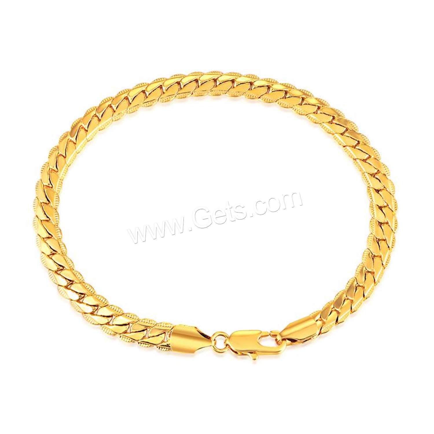 Men Bracelet, Brass, 18K gold plated, different size for choice & twist oval chain & for man, Sold By Strand