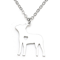 Stainless Steel Jewelry Necklace, with 1.9lnch extender chain, Dog, oval chain & for woman, original color Approx 17.7 Inch 