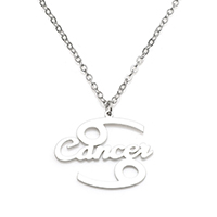 Stainless Steel Jewelry Necklace, with 1.9lnch extender chain, Cancer, Zodiac symbols jewelry & oval chain & for woman, original color Approx 17.7 Inch 