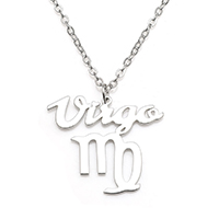 Stainless Steel Jewelry Necklace, with 1.9lnch extender chain, Virgo, Zodiac symbols jewelry & oval chain & for woman, original color Approx 17.7 Inch 