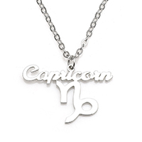 Stainless Steel Jewelry Necklace, with 1.9lnch extender chain, Capricorn, Zodiac symbols jewelry & oval chain & for woman, original color Approx 17.7 Inch 