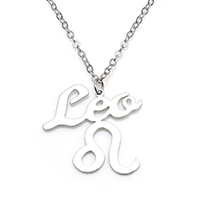 Stainless Steel Jewelry Necklace, with 1.9lnch extender chain, Leo, Zodiac symbols jewelry & oval chain & for woman, original color Approx 17.7 Inch 