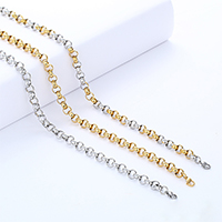 Мода нержавеющей стали ожерелье цепь, нержавеющая сталь, Другое покрытие, Роло цепь & Мужский, Много цветов для выбора, 3mm, длина:Приблизительно 21.6 дюймовый, продается Strand