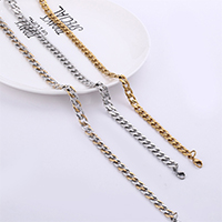 Halskette, Edelstahl, plattiert, Kandare Kette & für den Menschen, keine, 4.5mm, Länge:ca. 21.6 ZollInch, verkauft von Strang