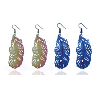 Stainless Steel Drop Earring, Leaf, painted, for woman 
