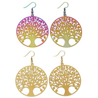 Stainless Steel Drop Earring, Tree, painted, for woman 