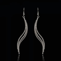 Fashion Tassel Earring, Zinc Alloy, iron earring hook, plated, for woman & with rhinestone lead & cadmium free, 10-35mm 