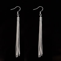 Fashion Tassel Earring, Zinc Alloy, iron earring hook, platinum color plated, for woman, lead & cadmium free 
