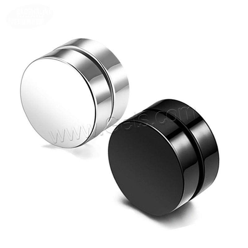 Magnetic Earring, Titanium Steel, Flat Round, plated, different size for choice & for man, more colors for choice, Sold By PC