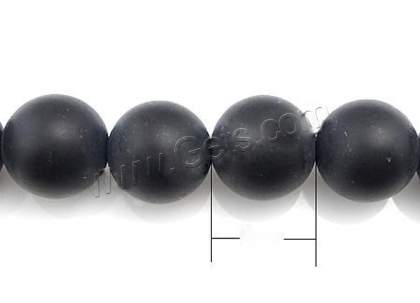 Natürliche schwarze Achat Perlen, Schwarzer Achat, rund, verschiedene Größen vorhanden & satiniert, Grade A, verkauft von Strang