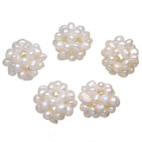 Ball Cluster Zuchtperlen, Natürliche kultivierte Süßwasserperlen, weiß, 15-20mm, verkauft von PC