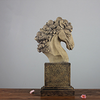 Schöne Skulpturen Home Decor und Mode Statuen Dekoration, Harz, mit Muschel, Pferd, 235x560x140mm, verkauft von PC
