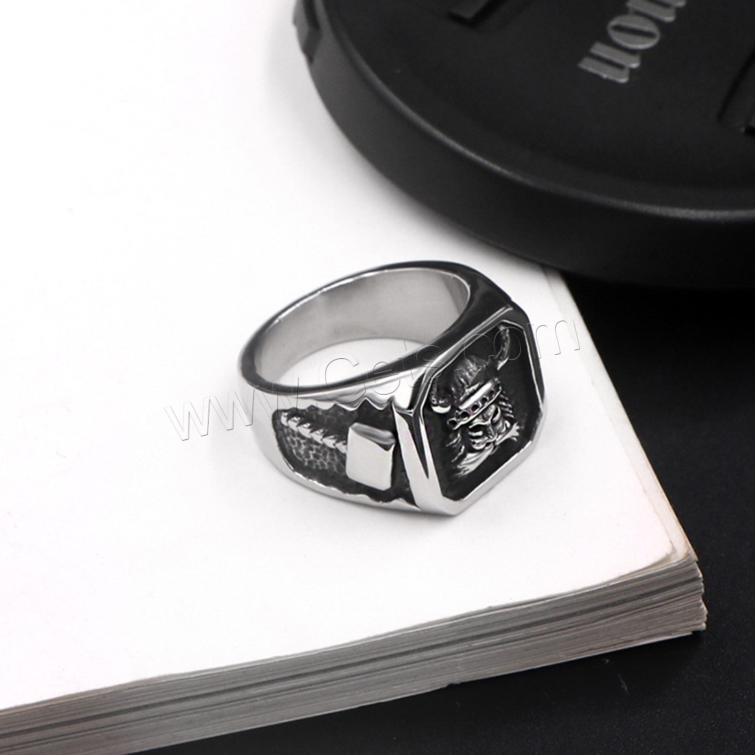 Titanium Steel Finger Ring, Unisex & different size for choice & blacken, 16mm, Sold By PC