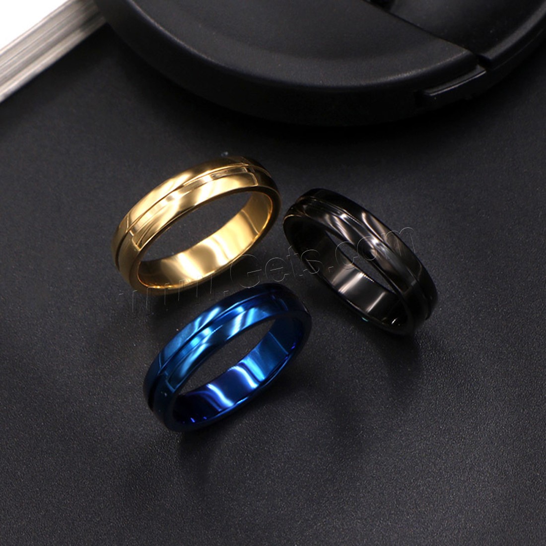 Titanium Steel Finger Ring, plated, Unisex & different size for choice, more colors for choice, 4.5mm, Sold By PC