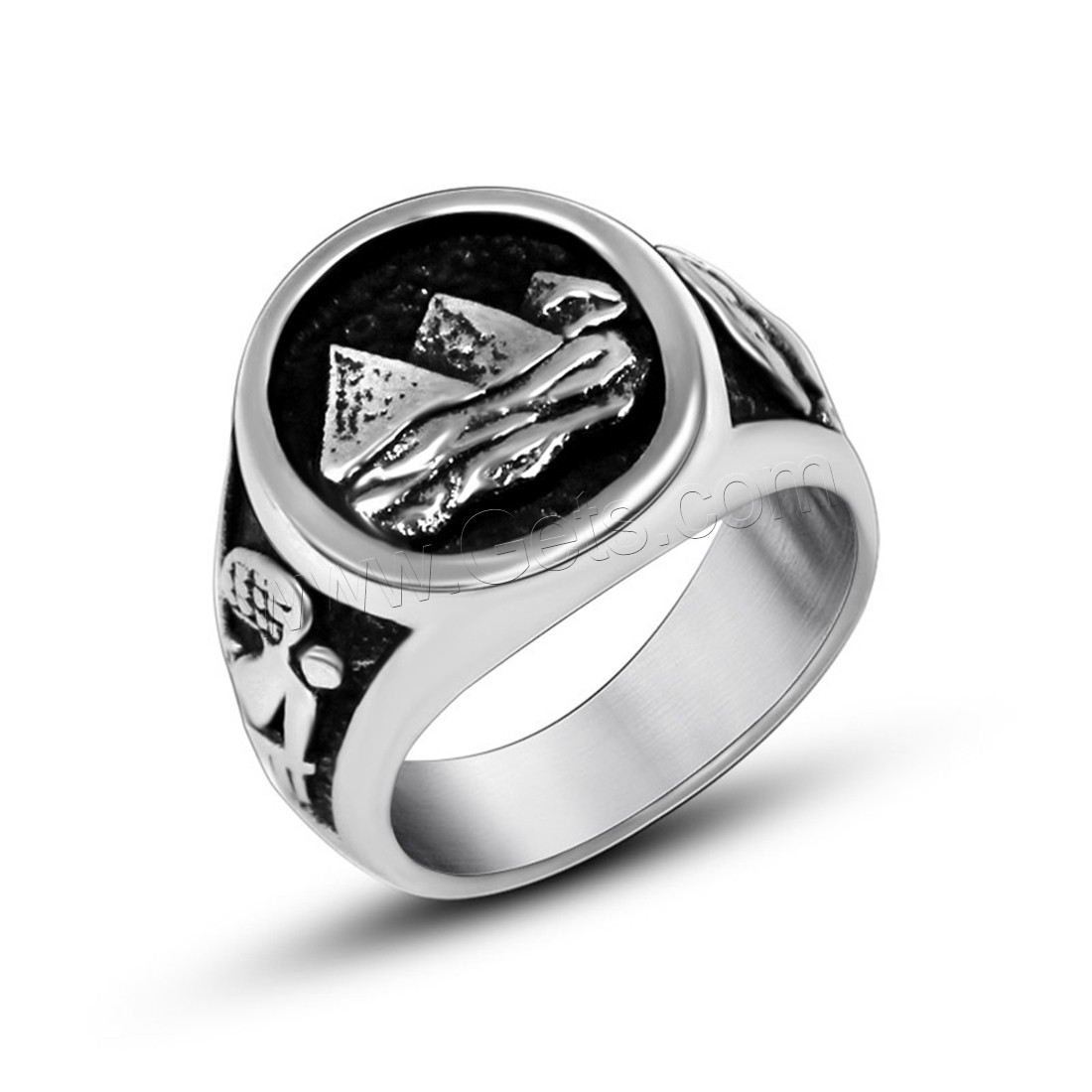 Titanium Steel Finger Ring, Unisex & different size for choice & blacken, 16.5mm, Sold By PC