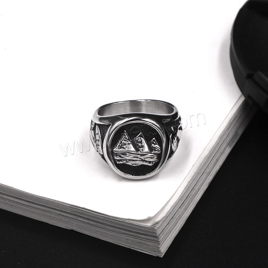 チタン鋼の指環, チタン鋼, ユニセックス & 異なるサイズの選択 & 黒くする, 16.5mm, 売り手 パソコン