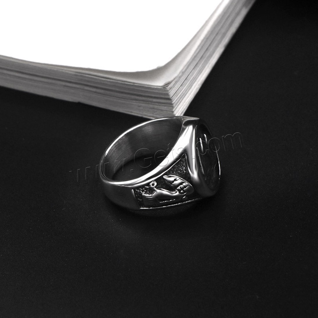Titanium Steel Finger Ring, Unisex & different size for choice & blacken, 16.5mm, Sold By PC