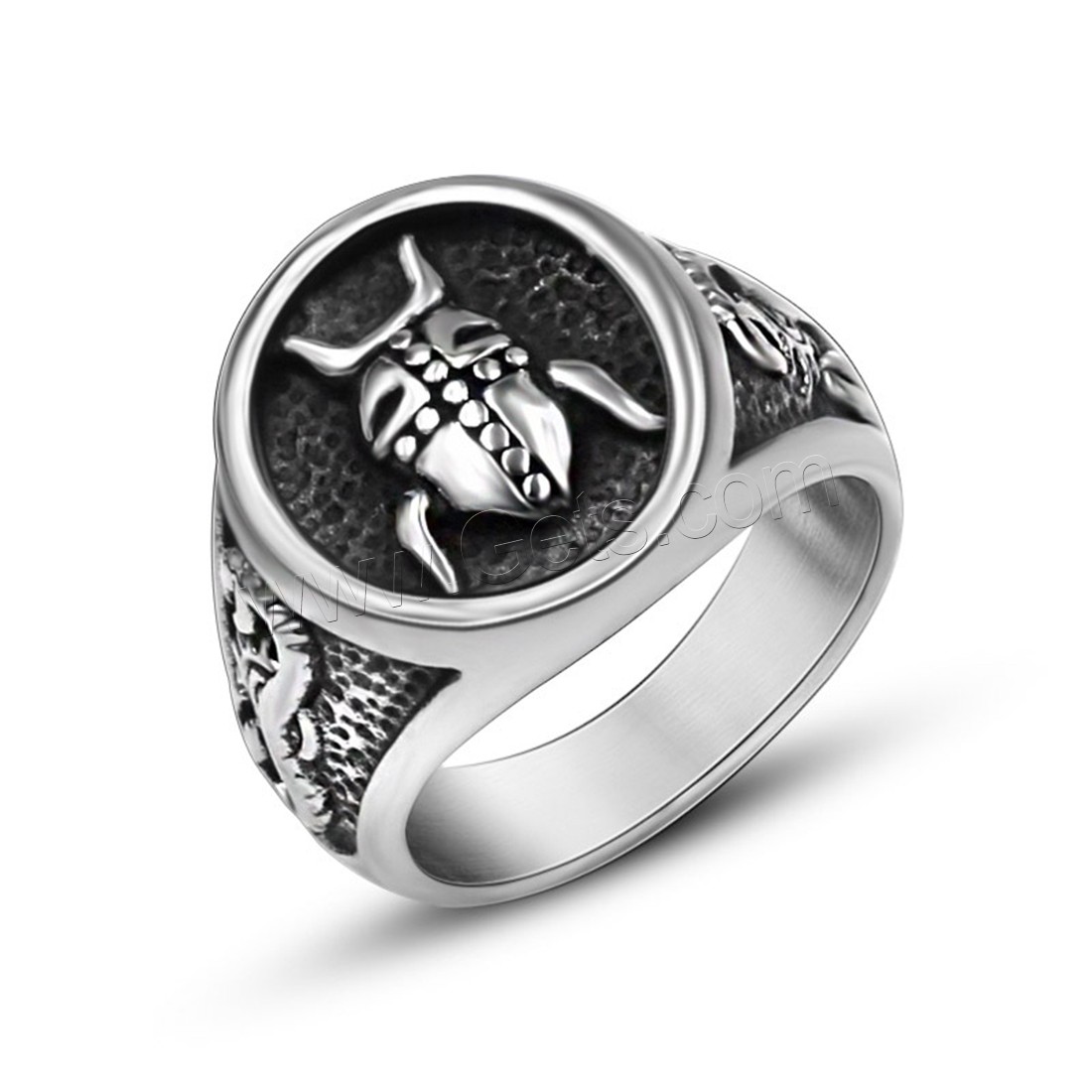 Титан Сталь палец кольцо, титан, Мужская & разный размер для выбора & чернеют, 16.5mm, продается PC